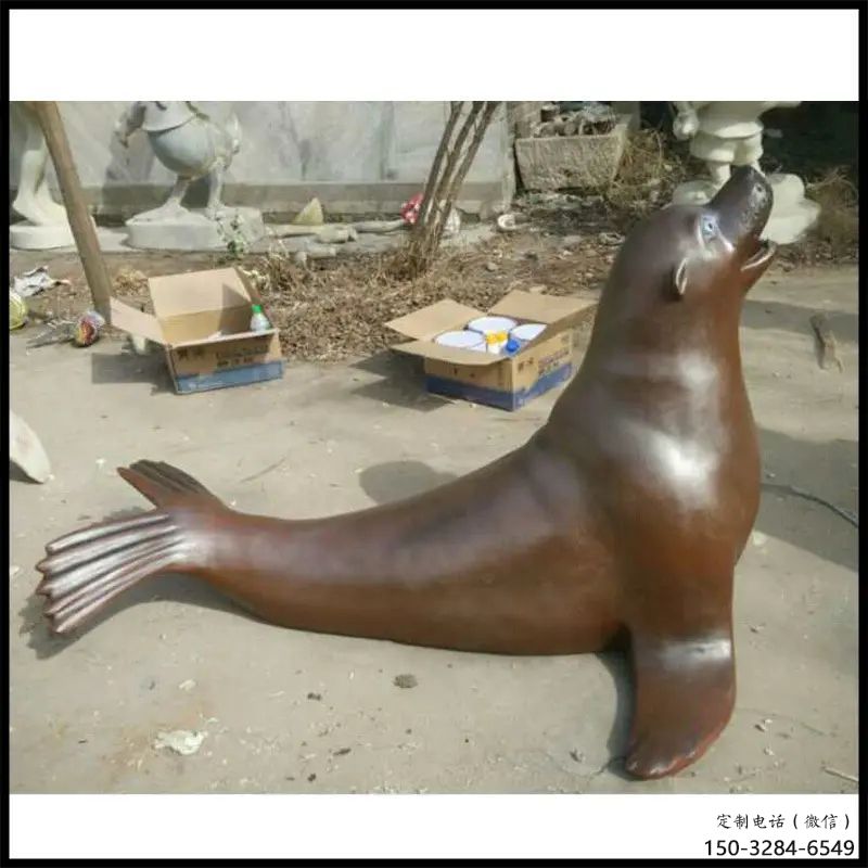 創(chuàng)意海豹雕塑 步行街店門口雕塑 影視劇小品