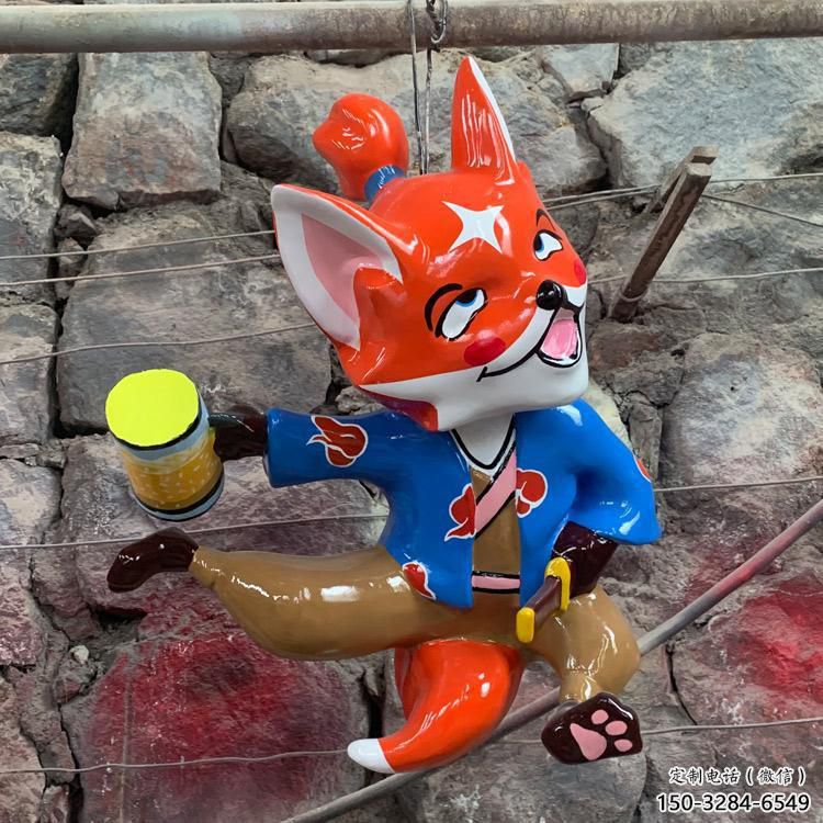 廣場狐貍雕塑廠家 公園仿真雕塑 抽象擺件