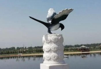 商業街玻璃鋼喜鵲雕塑 售樓處雕塑 動物擺件