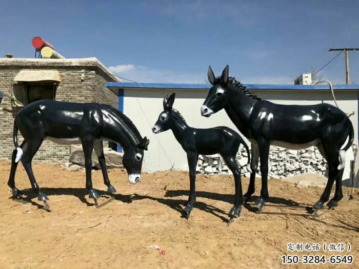抽象毛驢雕塑 店門口彩繪雕塑 步行街?jǐn)[件