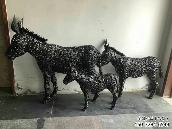 創意毛驢雕塑廠家 步行街店門口雕塑 影視劇小品