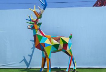 門口不銹鋼麋鹿雕塑 售樓處仿真雕塑 彩繪小品