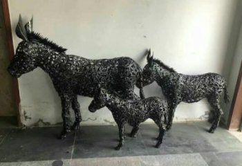 鏤空毛驢雕塑廠家 廣場近代雕塑 門口小品