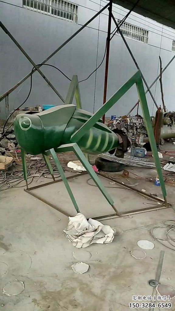 庭院蟈蟈雕塑 城市彩繪雕塑 昆蟲小品