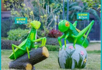 彩繪蟈蟈雕塑 仿真動物雕塑 步行街?jǐn)[件