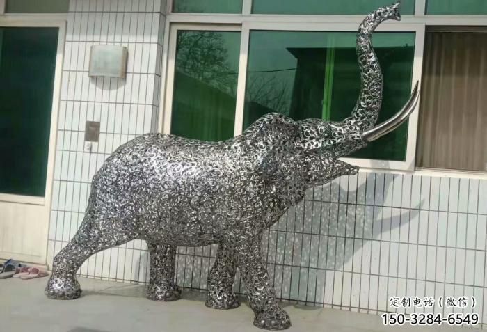 操場小象雕塑，公園題材，剪影工藝