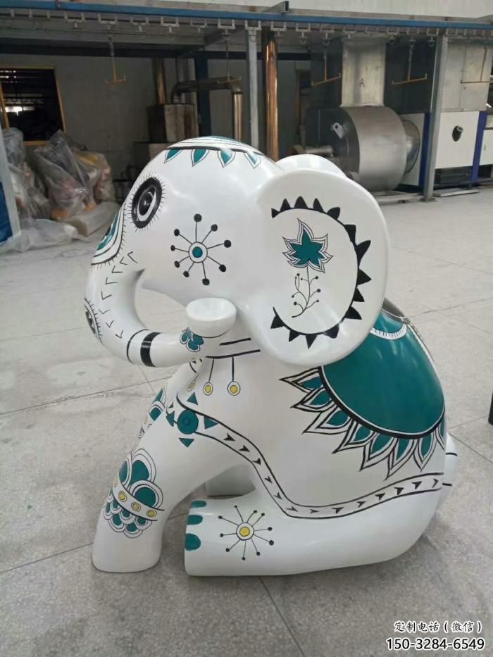 街道小象雕塑，景觀擺件，彩繪工藝