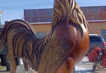 廣場小雞雕塑，動物擺件，仿古工藝