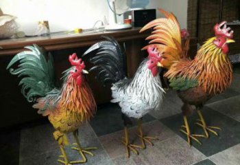 酒店小雞雕塑，仿真主題，網(wǎng)格工藝