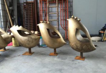 操場(chǎng)鳥類雕塑，公園題材，剪影工藝