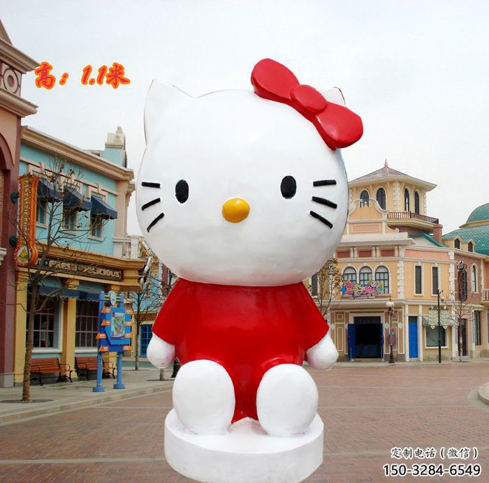 庭院小貓雕塑，現(xiàn)代小品，彩繪工藝