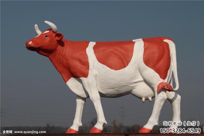 農(nóng)村小牛雕塑，歐式主題，彩繪工藝