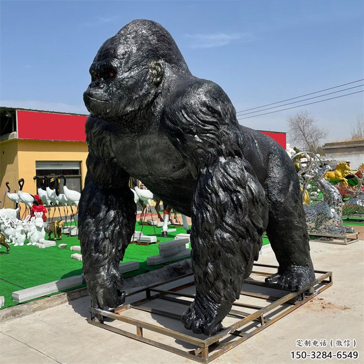 酒店猩猩雕塑，家禽主題，鍍銅工藝