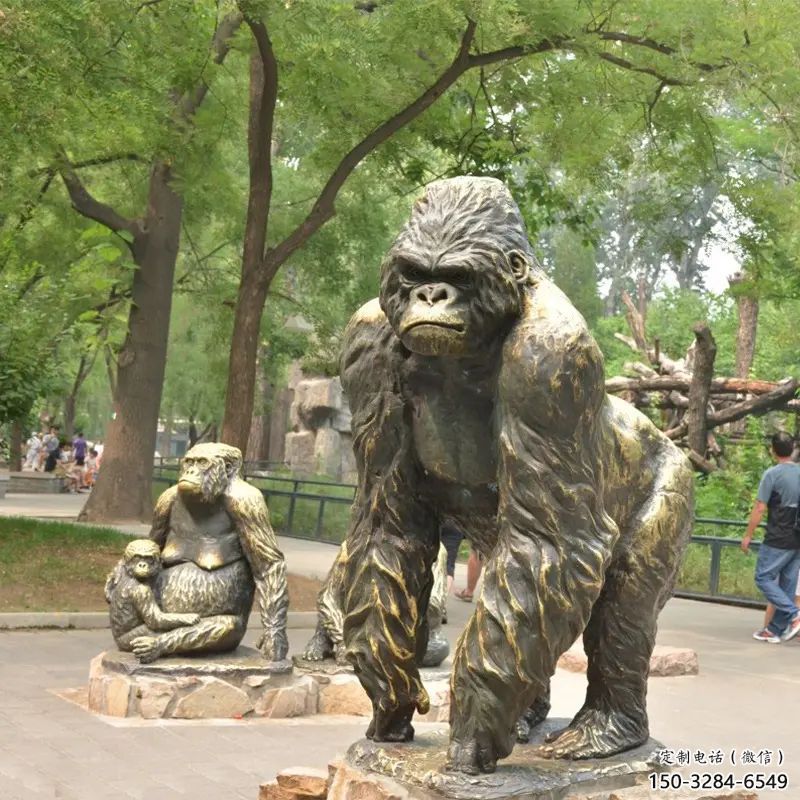 校園猩猩雕塑，可愛題材，噴漆工藝