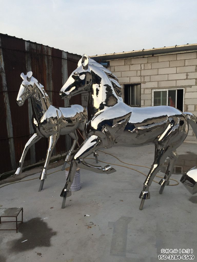 公園戰(zhàn)馬雕塑，廣場(chǎng)園林主題，仿古工藝