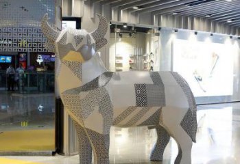 操場小牛雕塑，景觀題材，幾何工藝