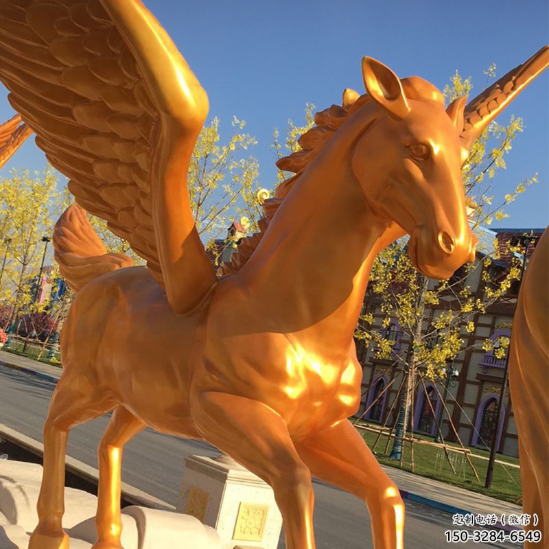 酒店天馬雕塑，家禽主題，鍍銅工藝