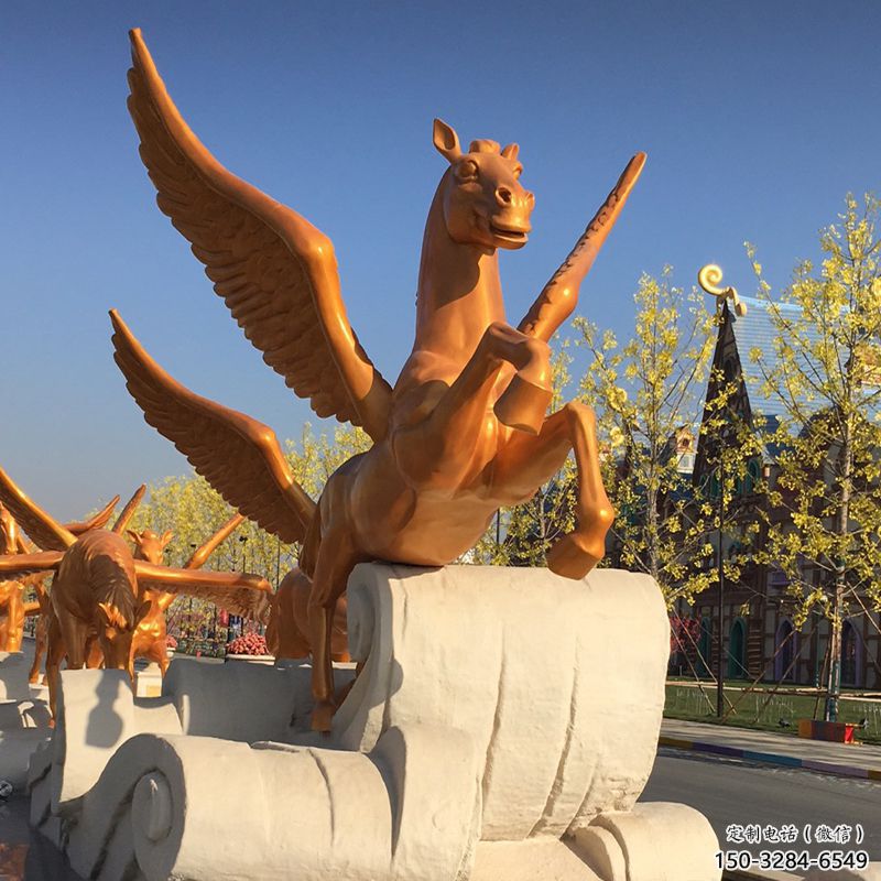 售樓部天馬雕塑，景觀題材，抽象工藝
