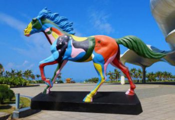 街道小馬雕塑，動物小品，卡通效果工藝