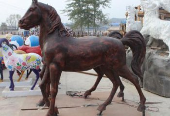 庭院小馬雕塑，動物小品，廣場擺件