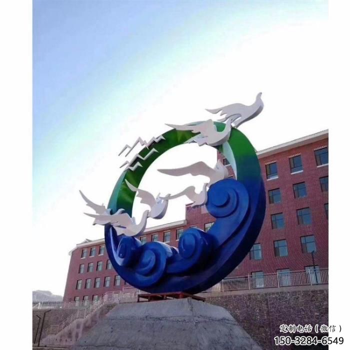 水景大雁雕塑 風景區(qū)幾何雕塑 廣場小品