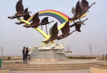 售樓處大雁雕塑 商業街仿真雕塑 動物擺件