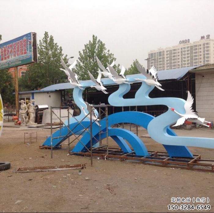 庭院大雁雕塑 城市古銅色雕塑 音樂小品