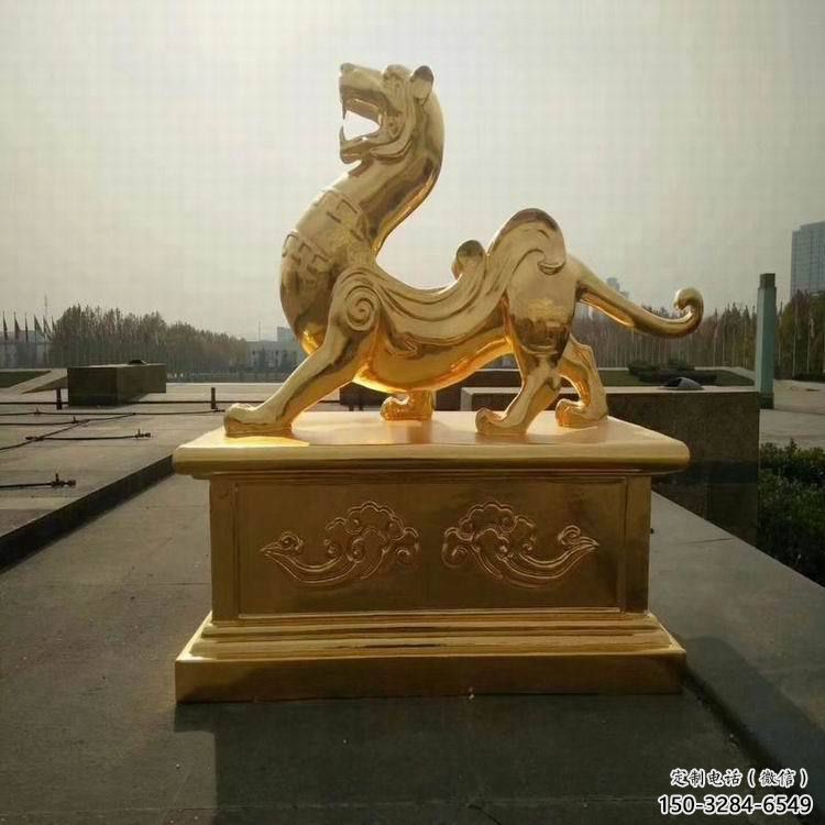 小區白虎雕塑，拉絲海洋雕塑，抽象效果