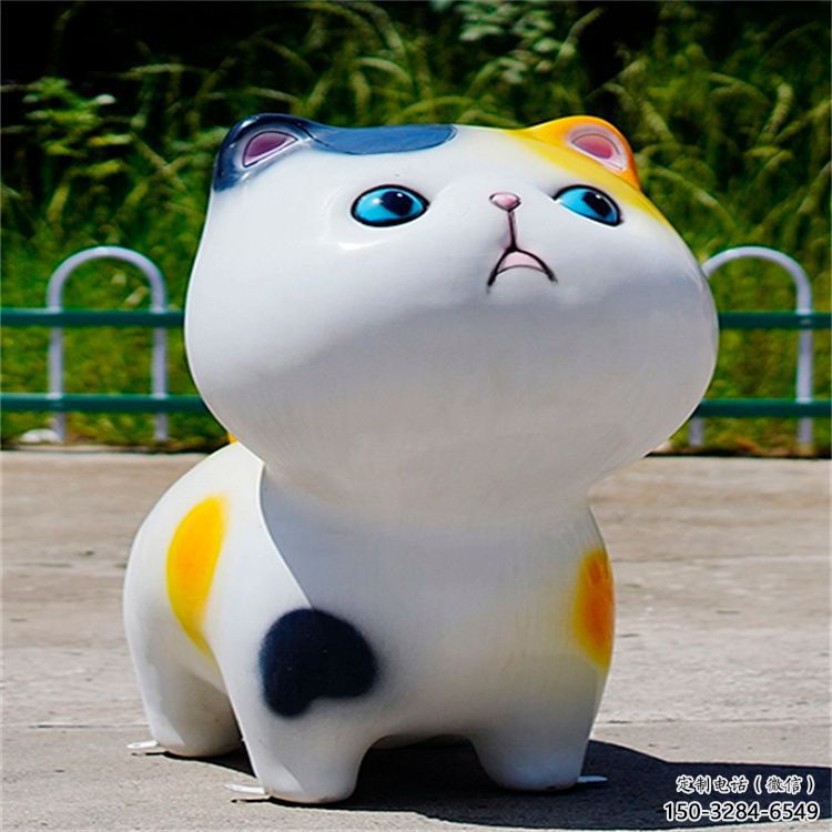 城市貓咪雕塑，網(wǎng)格體育雕塑，古銅效果