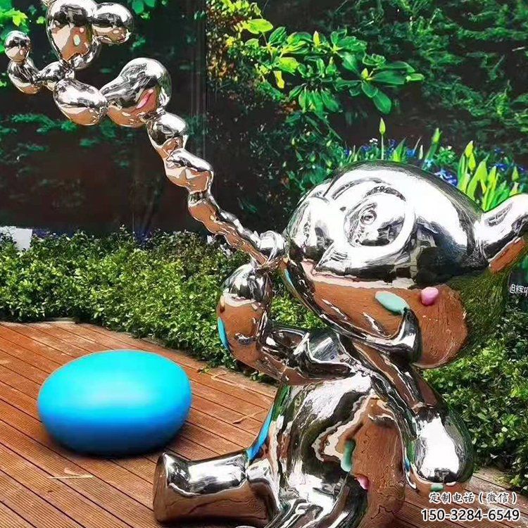 庭院貓咪雕塑，鍍金歐式雕塑，網格形式