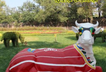 抽象公牛雕塑 店門口彩繪雕塑 步行街?jǐn)[件