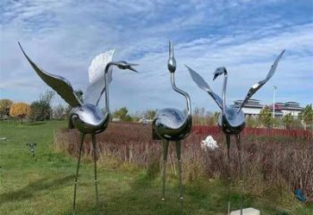 大型白鶴雕塑 商業街廣場雕塑 古銅色擺件