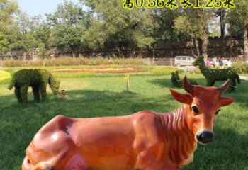 仿古黃牛雕塑 庭院彩繪雕塑 田間小品