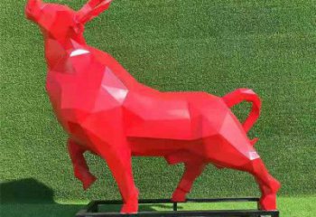 操場(chǎng)黃牛雕塑，景觀題材，鍍銅工藝