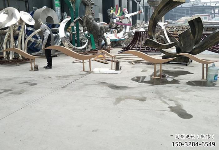 現代魚形雕塑 ，抽象元素設計，幾何原理制作方案