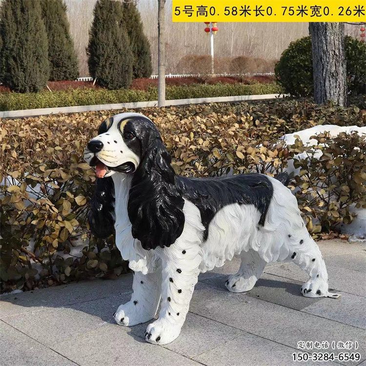 售樓部哈巴狗雕塑，噴砂發(fā)光雕塑，彩繪題材