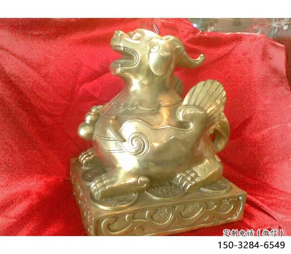 園林貔貅雕塑，噴漆運動雕塑，網格形式