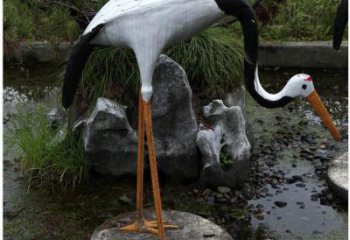 小區白鷺雕塑，拉絲海洋雕塑，抽象效果