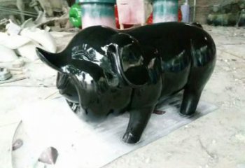 園林野豬雕塑，噴漆運(yùn)動雕塑，網(wǎng)格形式