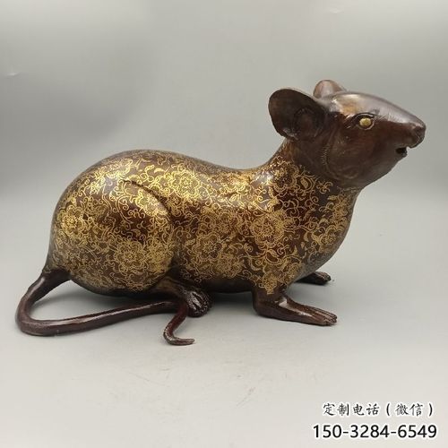 酒店老鼠雕塑，鍍金歐式雕塑，仿古擺件