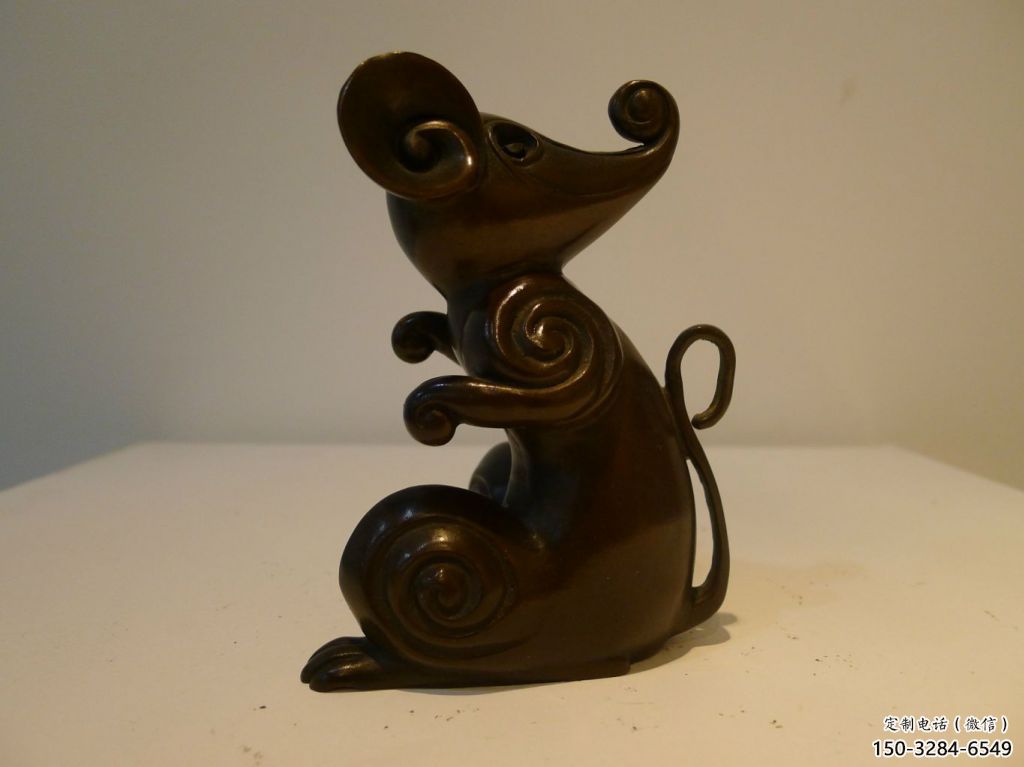 庭院老鼠雕塑，鍍金歐式雕塑，網(wǎng)格形式