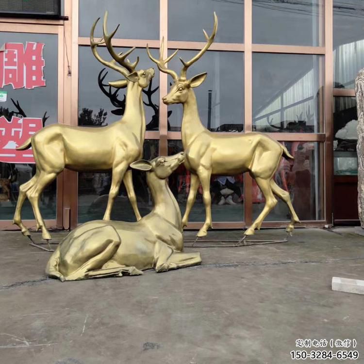 小區馴鹿雕塑，拉絲海洋雕塑，抽象效果