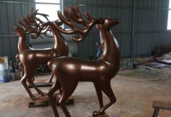 飯店馴鹿雕塑，鍍金歐式雕塑，鍍金工藝