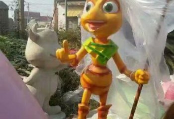 園林蟲子雕塑，噴漆運(yùn)動雕塑，網(wǎng)格形式