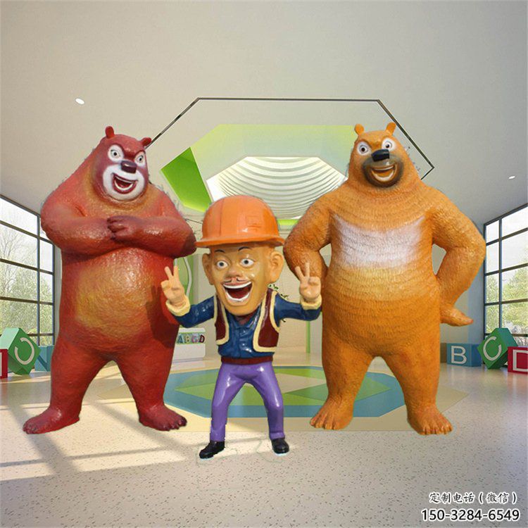 街道維尼熊雕塑，鑄銅農(nóng)耕雕塑，古銅效果