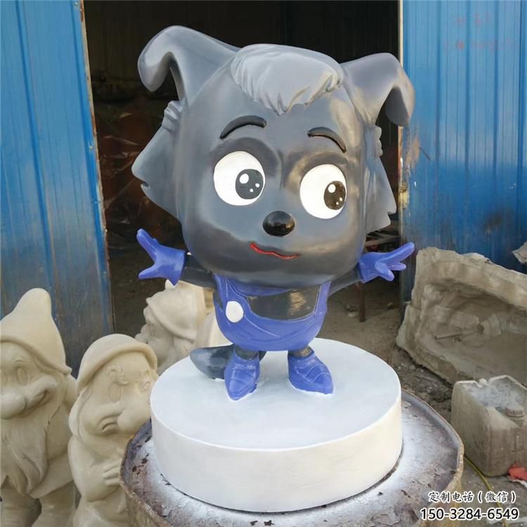 步行街小羊雕塑，鑄銅農(nóng)耕雕塑，動(dòng)漫方式