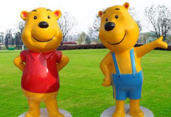 小區維尼熊雕塑，拉絲海洋雕塑，抽象效果