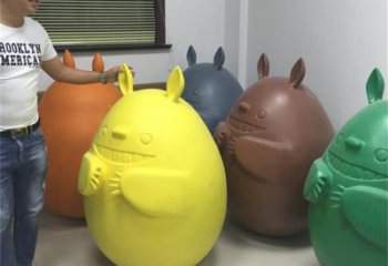 農村龍貓雕塑，鏤空海洋雕塑，抽象效果