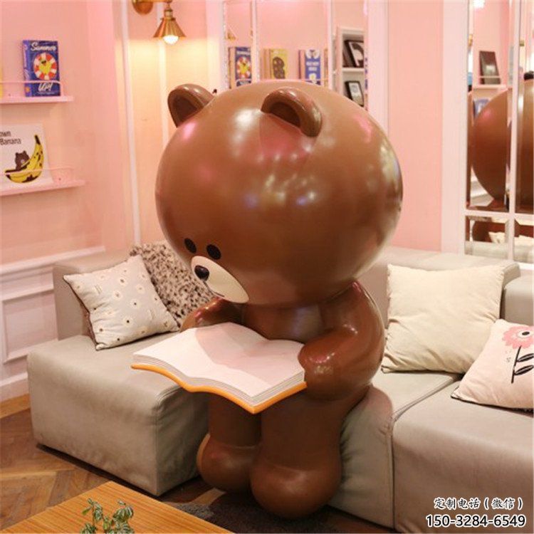 酒店布朗熊雕塑，鍍金歐式雕塑，仿古擺件