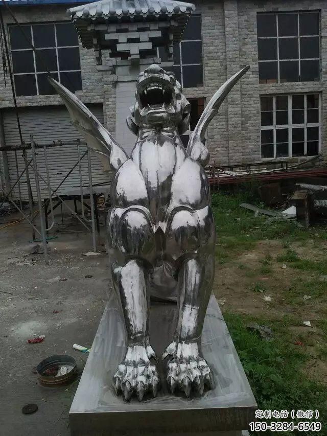 冷飲店麒麟雕塑，鍍銅海洋雕塑，鏡面工藝